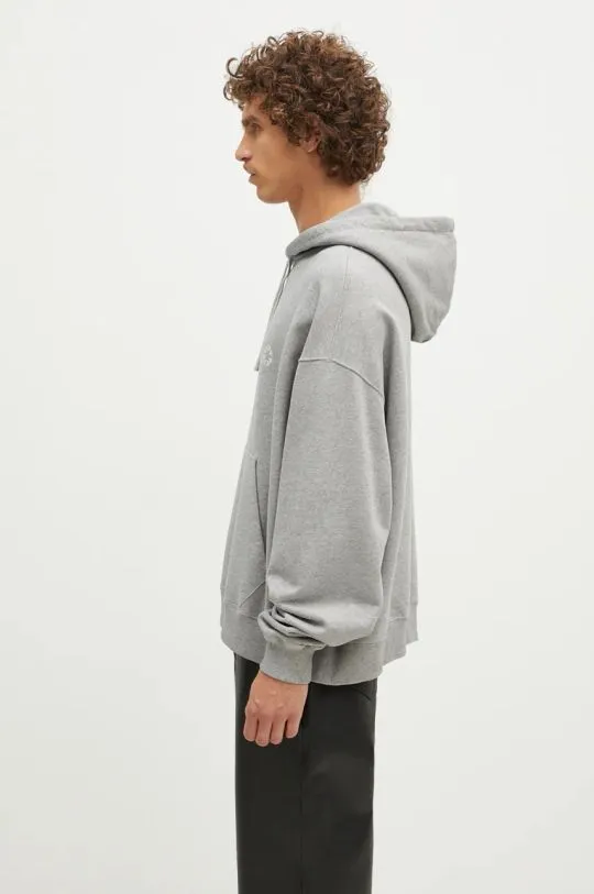 1017 ALYX 9SM cotton sweatshirt Boxy Pullover Hoodie men's gray color hooded with an application AAMSW0248FA01