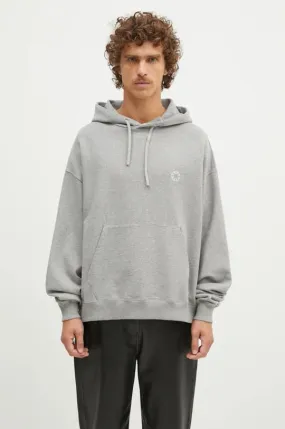 1017 ALYX 9SM cotton sweatshirt Boxy Pullover Hoodie men's gray color hooded with an application AAMSW0248FA01