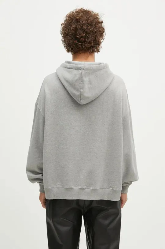 1017 ALYX 9SM cotton sweatshirt Boxy Pullover Hoodie men's gray color hooded with an application AAMSW0248FA01