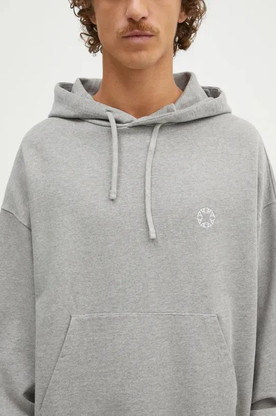 1017 ALYX 9SM cotton sweatshirt Boxy Pullover Hoodie men's gray color hooded with an application AAMSW0248FA01