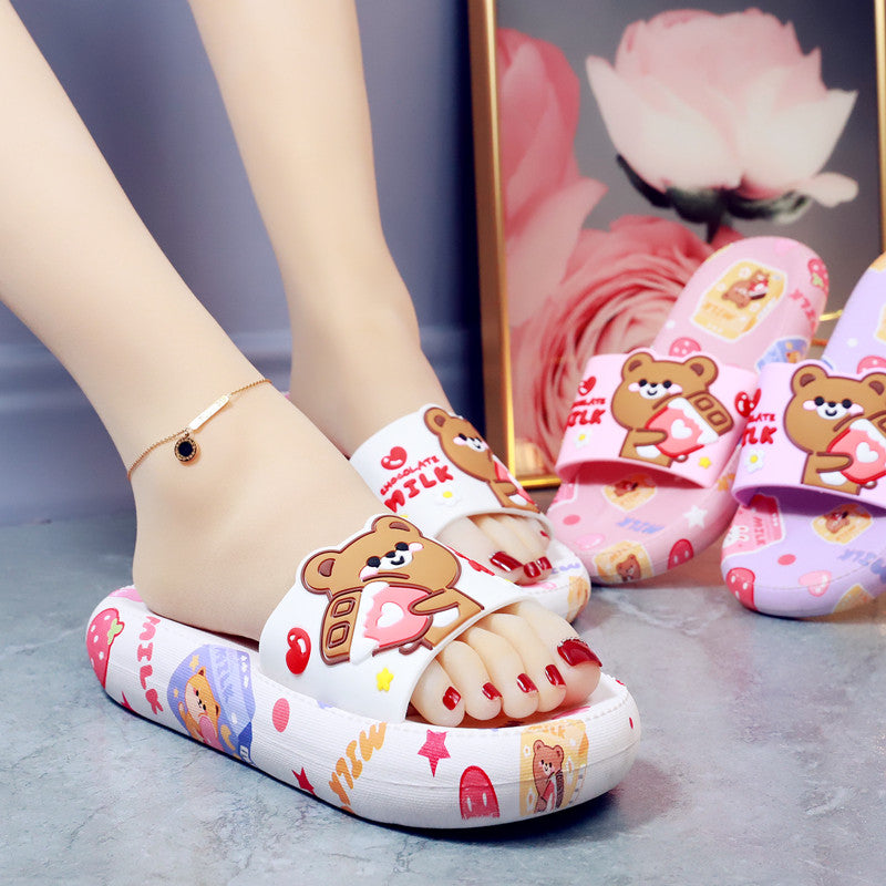 6 Colors Sweet Bear Sandals Home Wear Slippers ON876