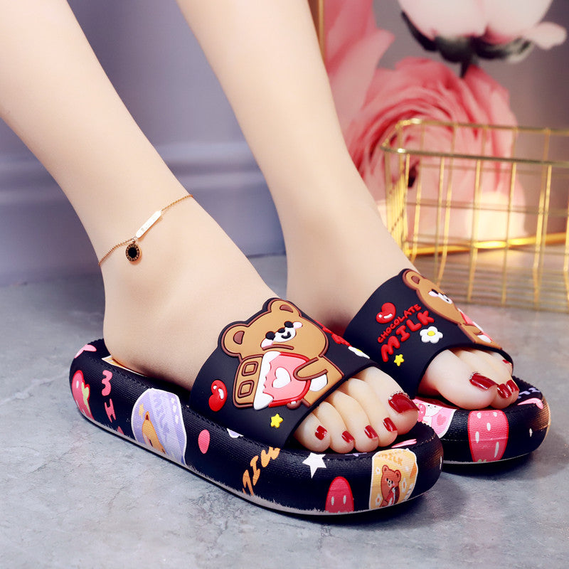 6 Colors Sweet Bear Sandals Home Wear Slippers ON876