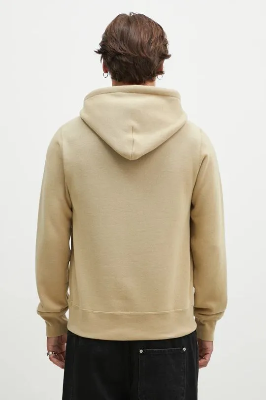 A Bathing Ape cotton sweatshirt One Point Pullover men's beige color hooded smooth 1K80114007