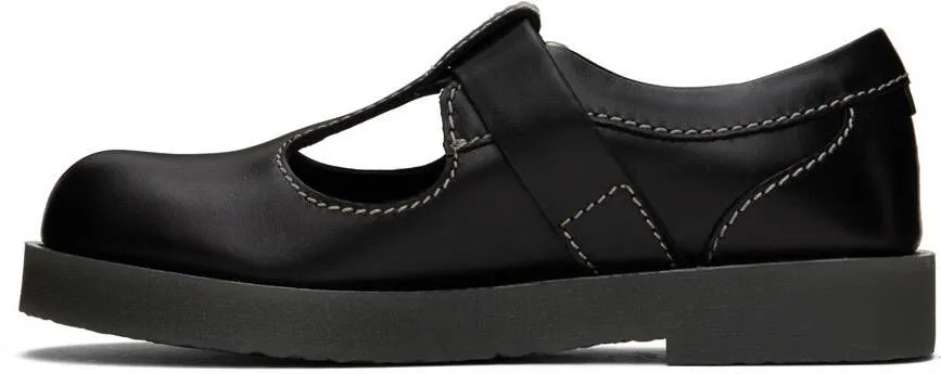 Acne Studios Black Leather Buckle Oxfords