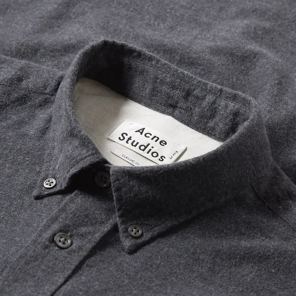 Acne Studios Isherwood Brushed Flannel ShirtDark Grey