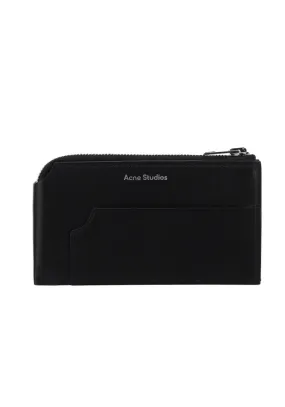 Acne Studios Logo Print Zip-Up Cardholder