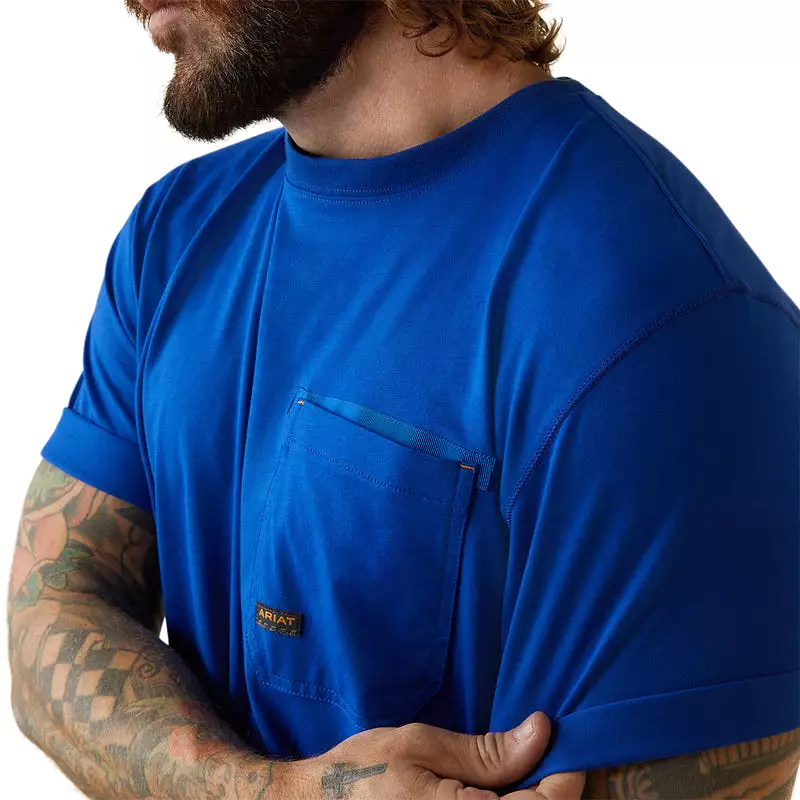 'Ariat' Men's Rebar Workman Logo T-Shirt - Royal Blue / USA