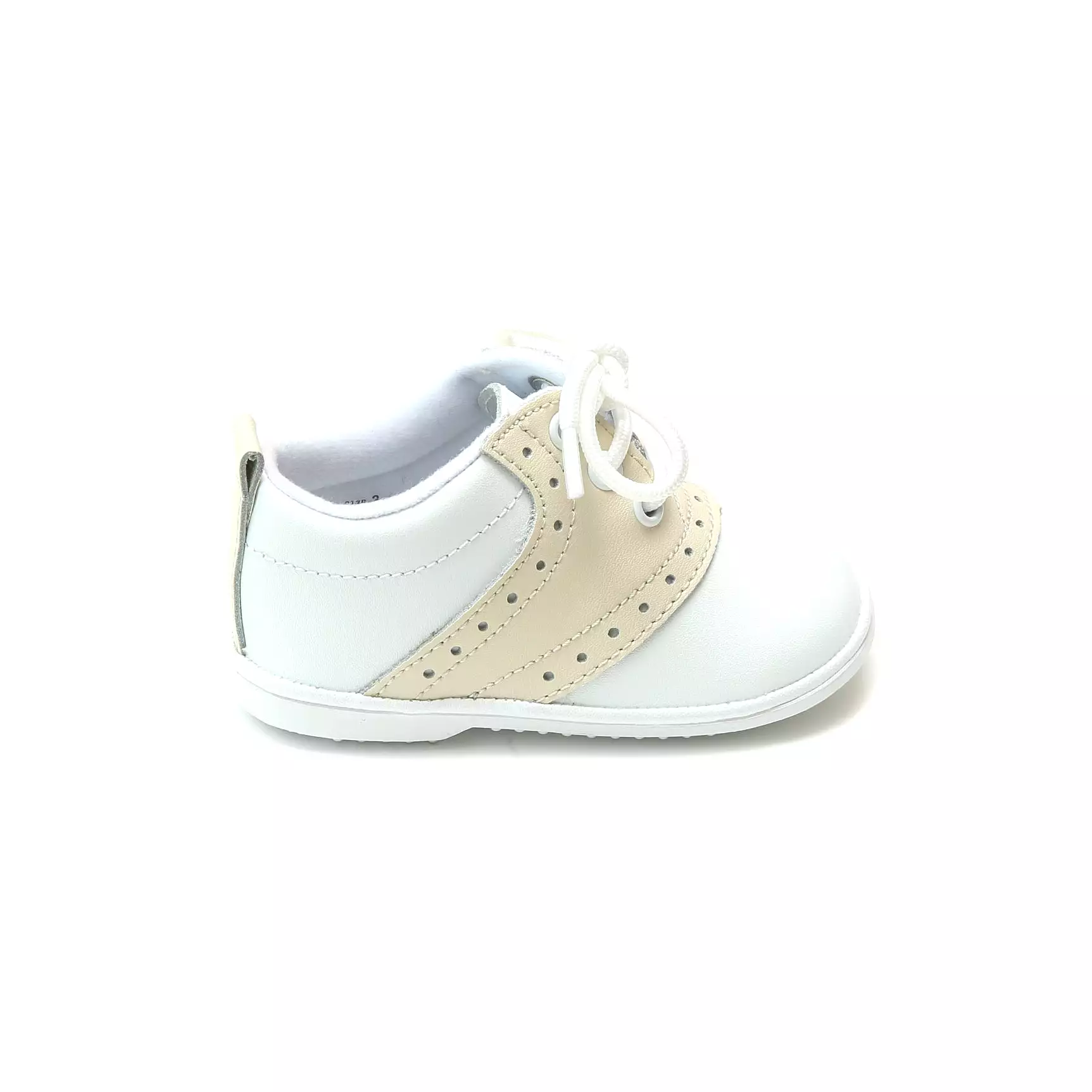 Austin Beige Leather Saddle Oxford Shoe (Baby)