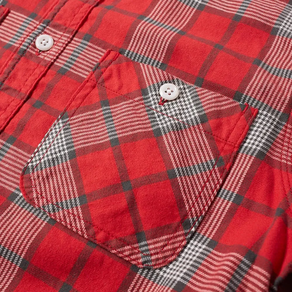 Beams Plus Flannel Check Work ShirtRed