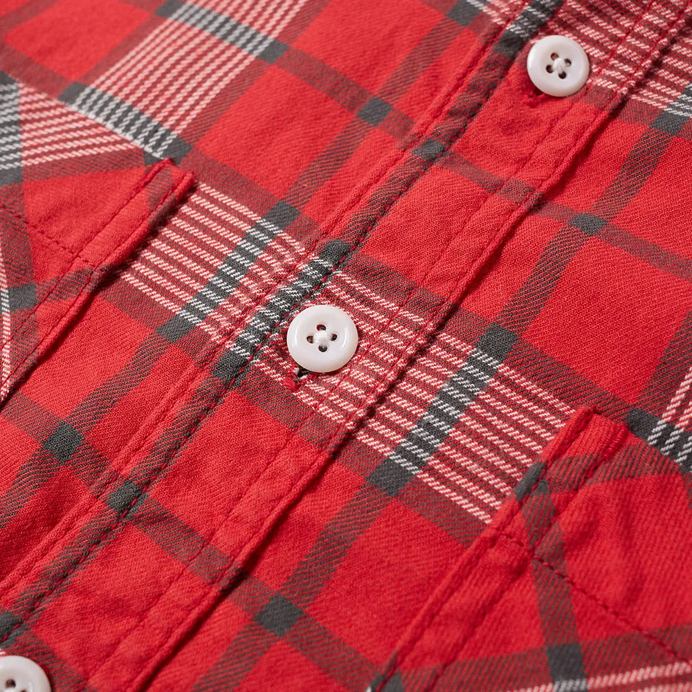 Beams Plus Flannel Check Work ShirtRed