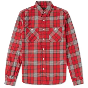 Beams Plus Flannel Check Work ShirtRed