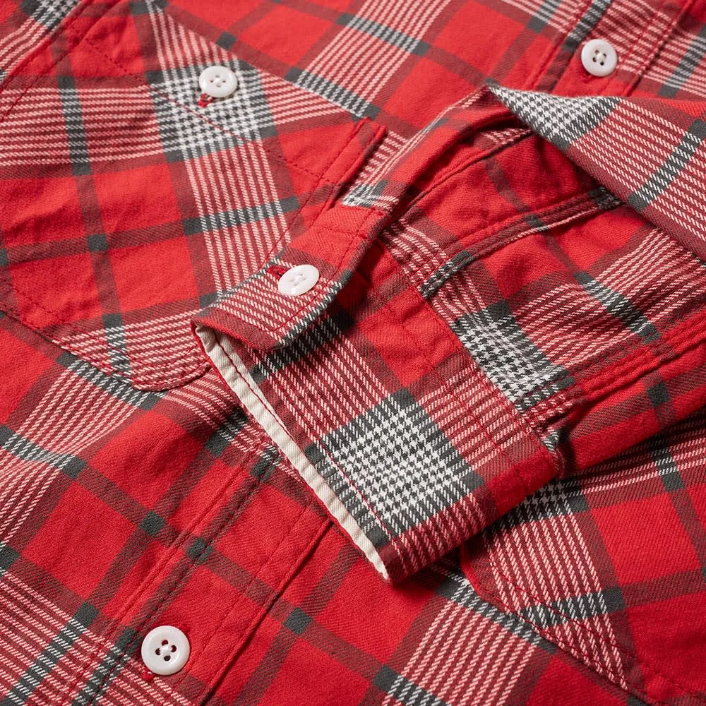 Beams Plus Flannel Check Work ShirtRed