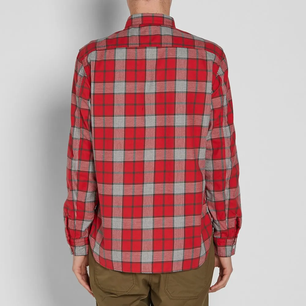 Beams Plus Flannel Check Work ShirtRed