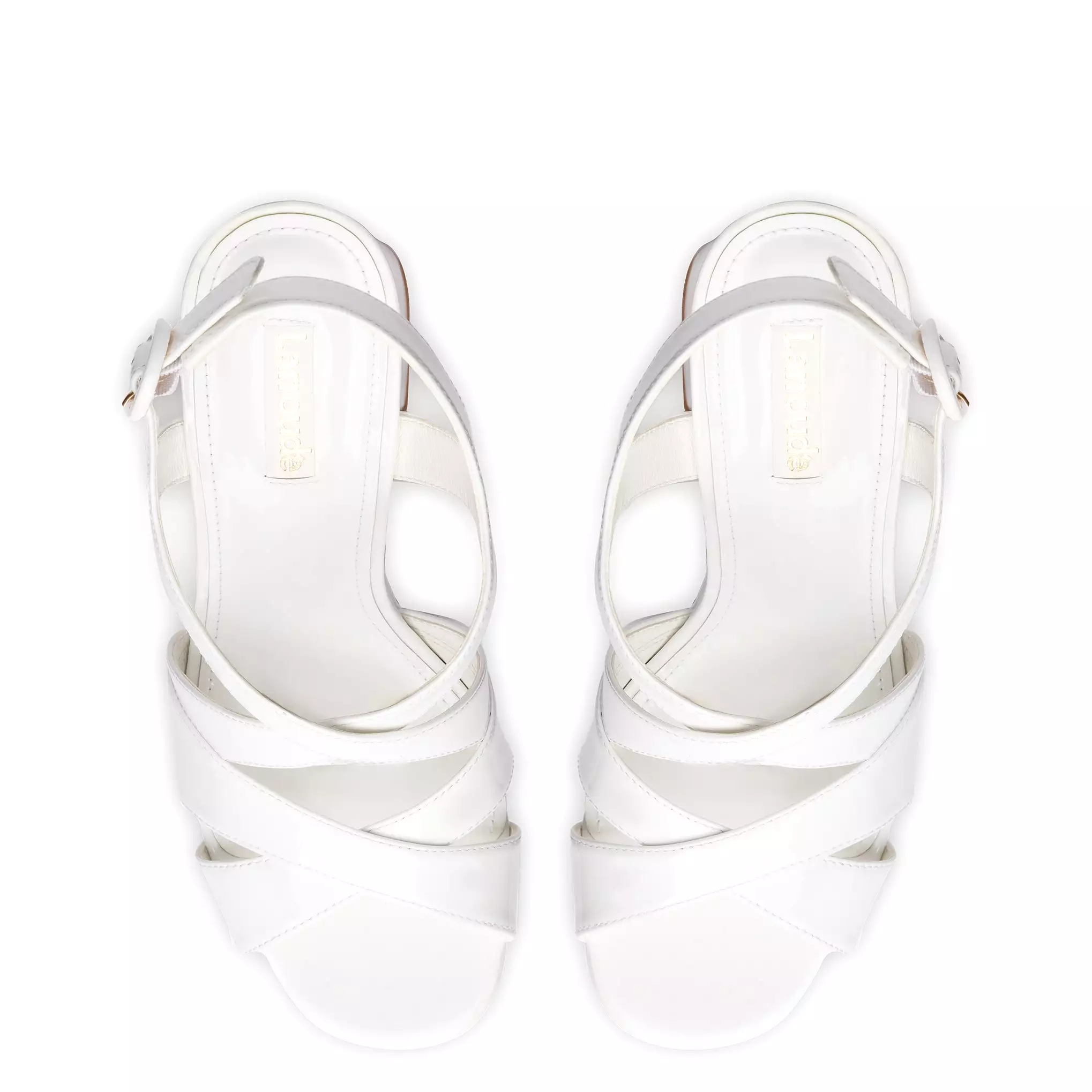 Bee Sandal In White Patent Leather