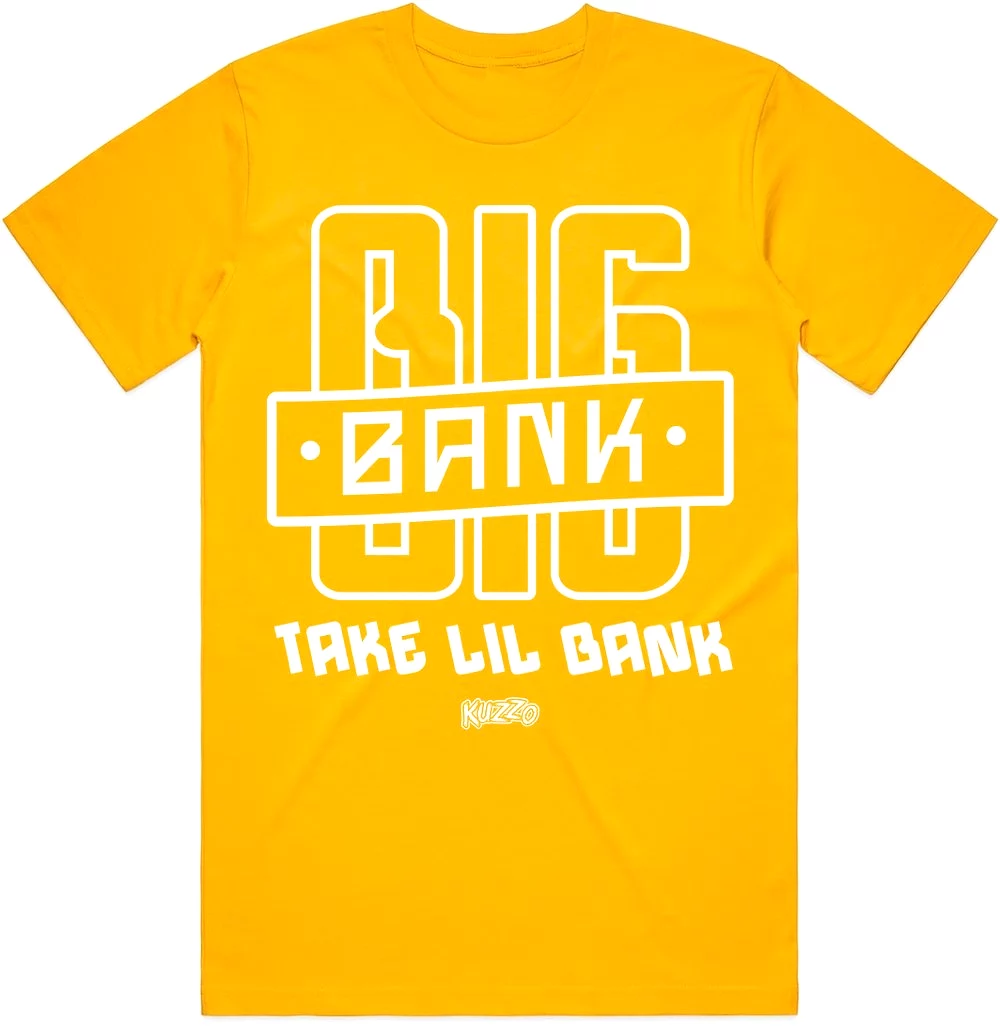 BIG BANK : Gold Sneaker Tees Shirt (white ink)