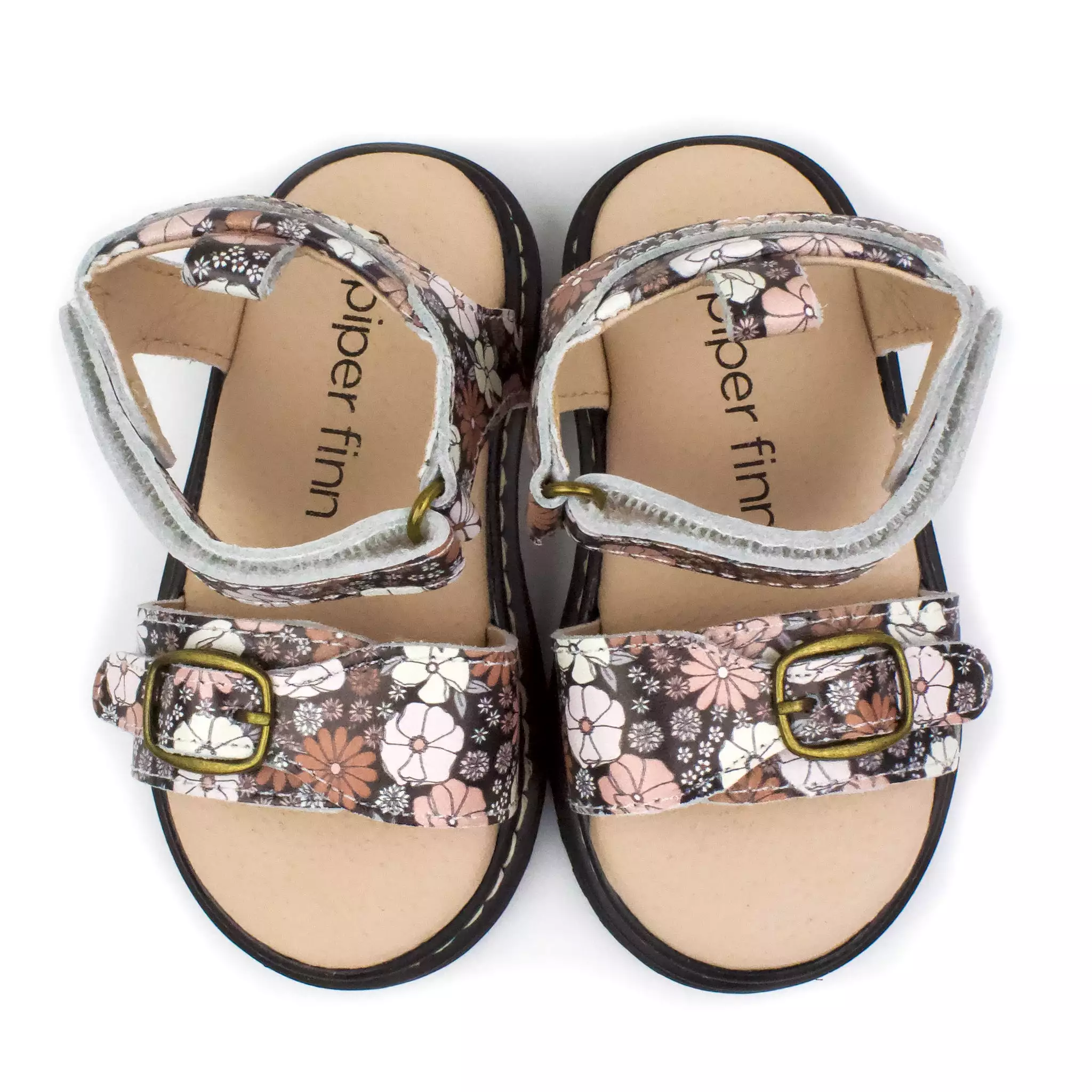 Black Floral - Lug Sole Sandal