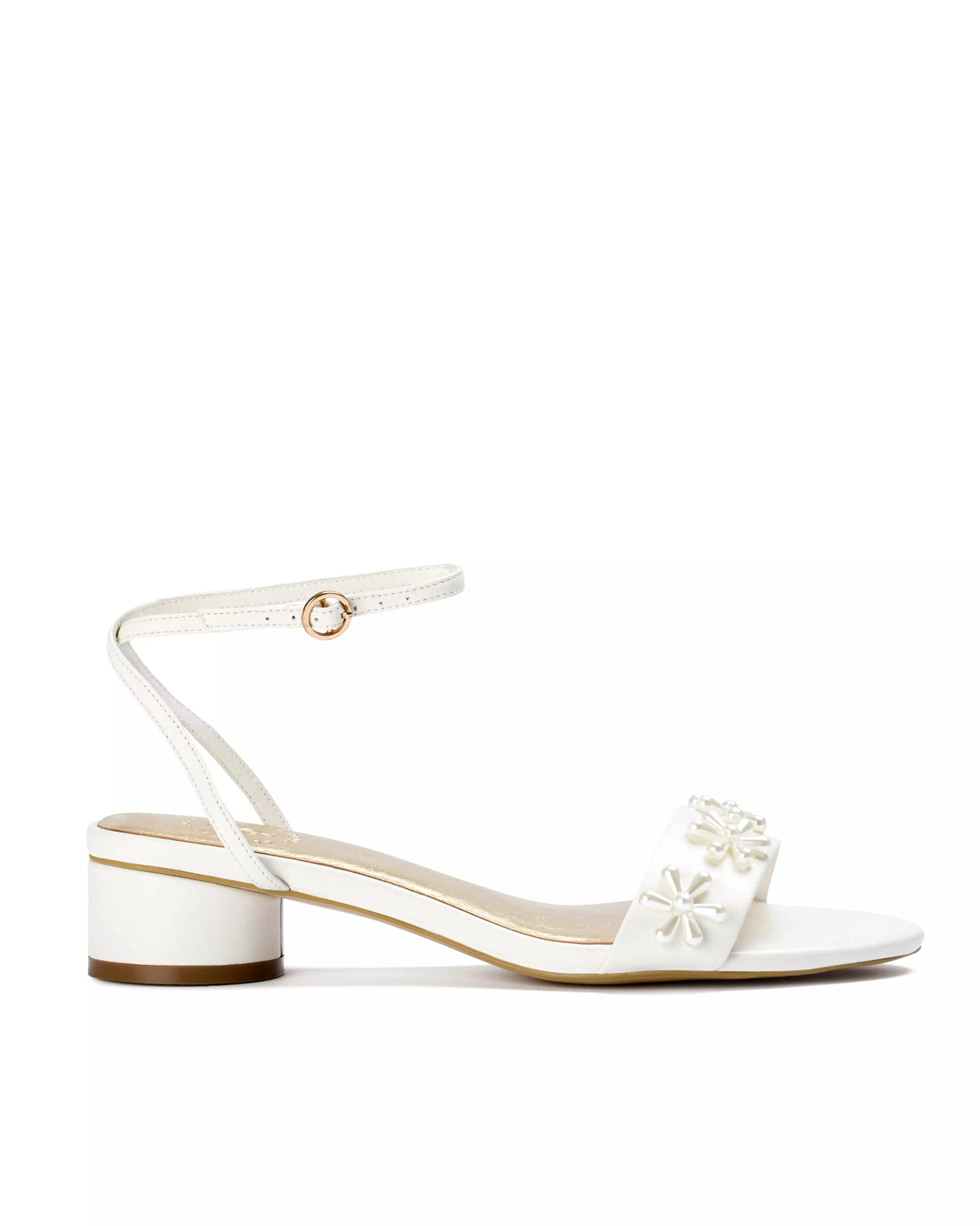 BLOOM SANDALS - PEARL FLOWER IVORY BRIDAL SHOES