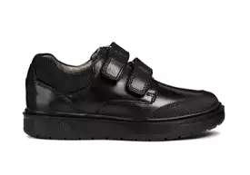 Boys Geox School Shoes Two Strap Easy On Riddock Sturdy Black