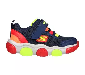 Boys Skechers Trainers Light up Strap Easy On Navy Mighty Glow 400137N NVRD