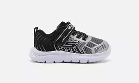 Boys Skechers Trainers Strap Comfy Flex Black/Silver 407218N BKSL