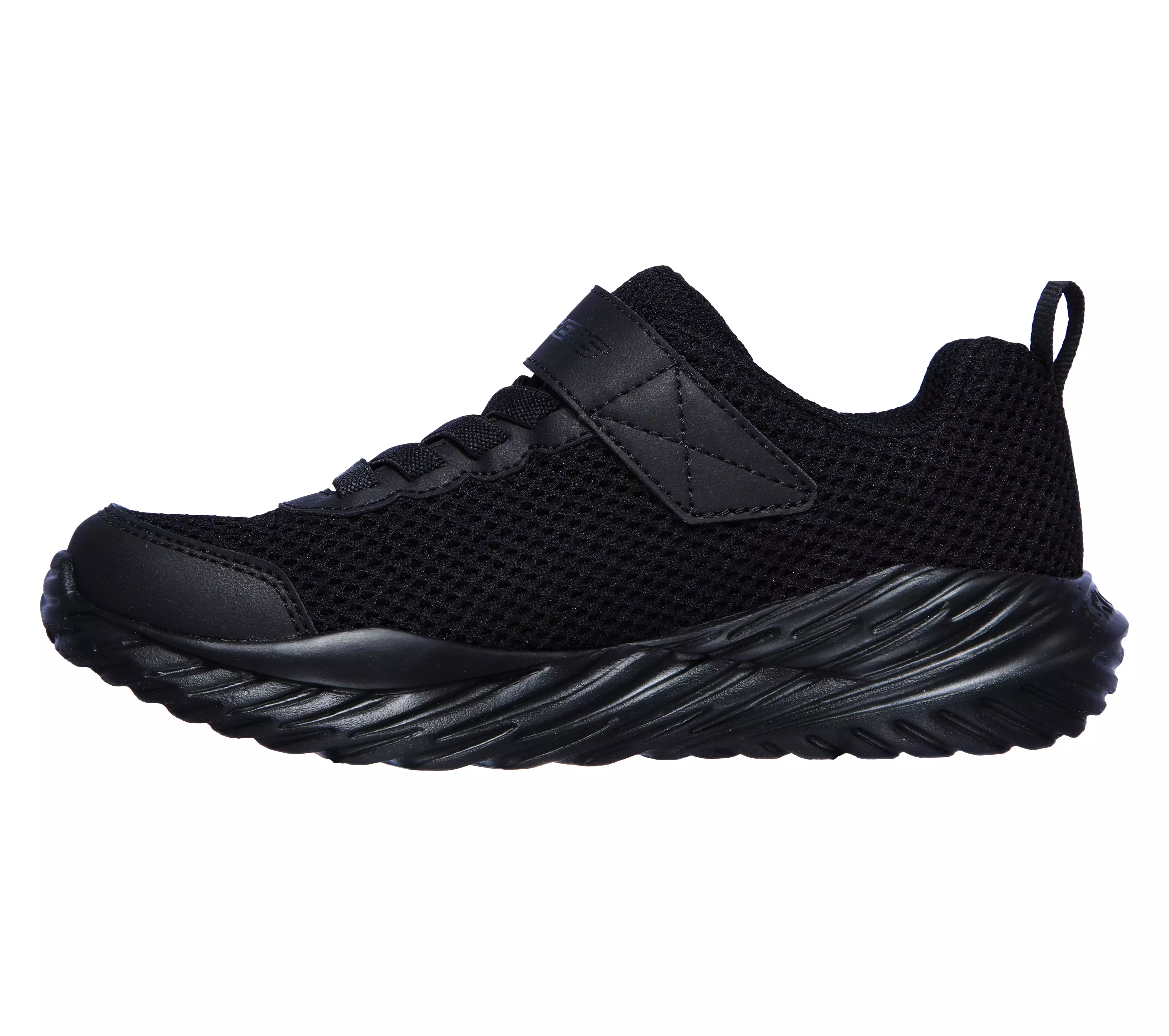 Boys Skechers Trainers Strap Easy On Nitro Sprint Krodon Black 400083l SALE