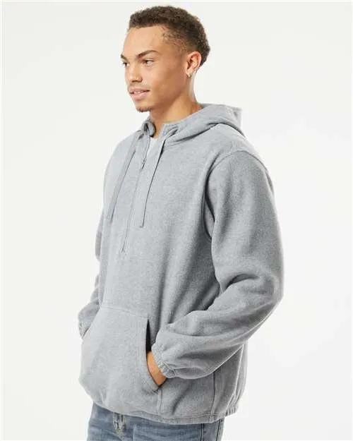 Burnside Polar Fleece Quarter-Zip Hooded Pullover