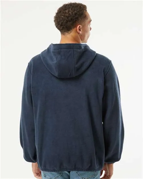 Burnside Polar Fleece Quarter-Zip Hooded Pullover