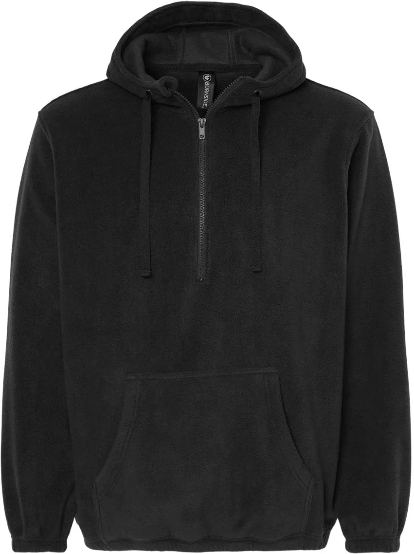 Burnside Polar Fleece Quarter-Zip Hooded Pullover