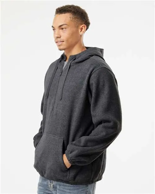 Burnside Polar Fleece Quarter-Zip Hooded Pullover