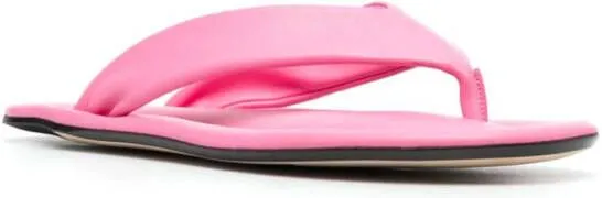 BY FAR Dasha leather flip flops Pink