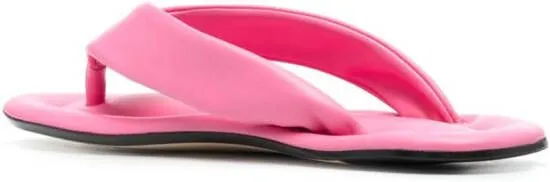 BY FAR Dasha leather flip flops Pink