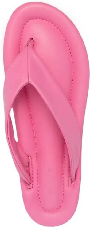 BY FAR Dasha leather flip flops Pink