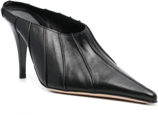 BY FAR Trish 100mm leather mules Black