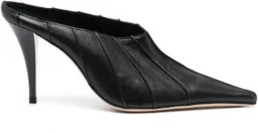 BY FAR Trish 100mm leather mules Black