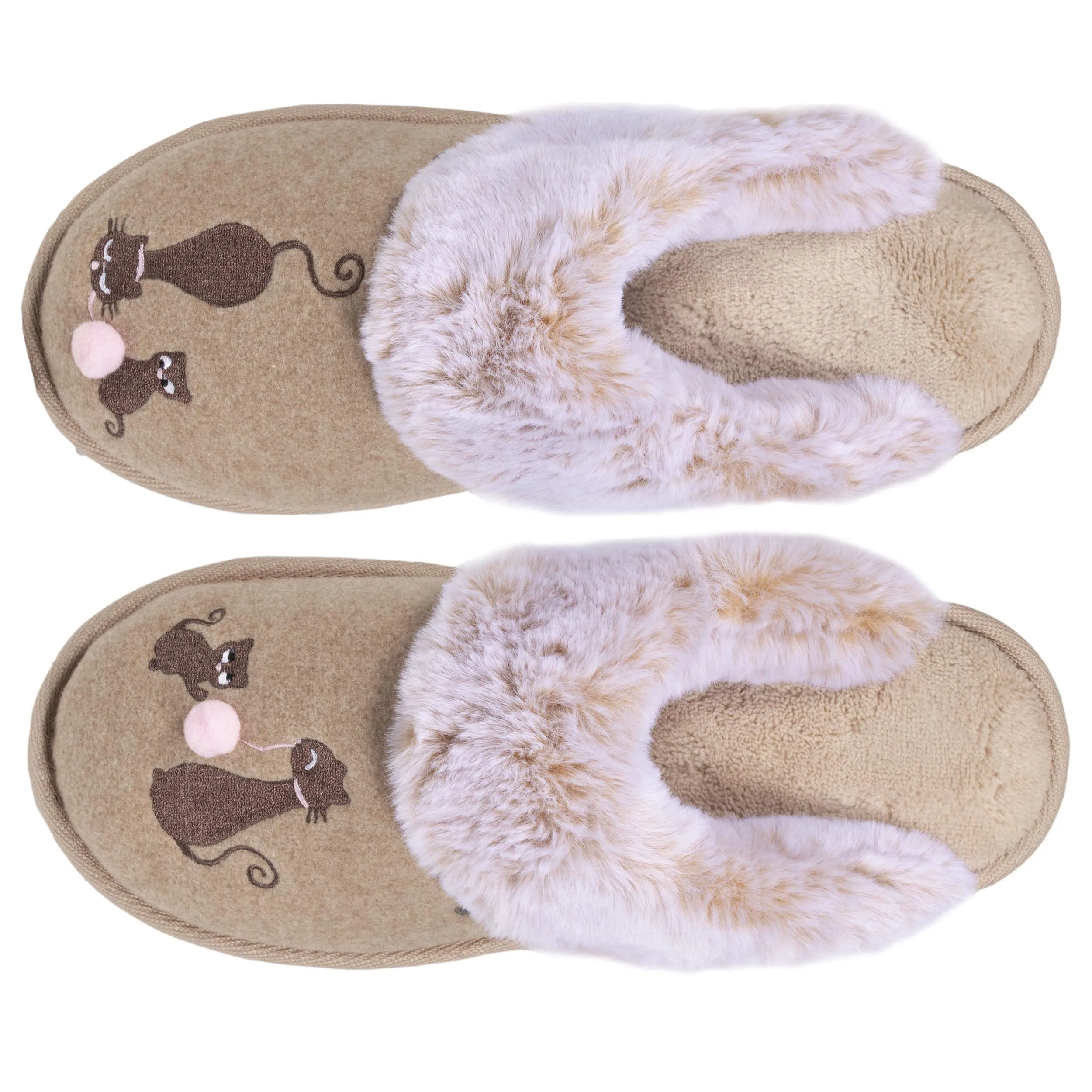 Chaussons mules Femme Beige