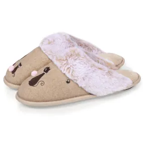 Chaussons mules Femme Beige