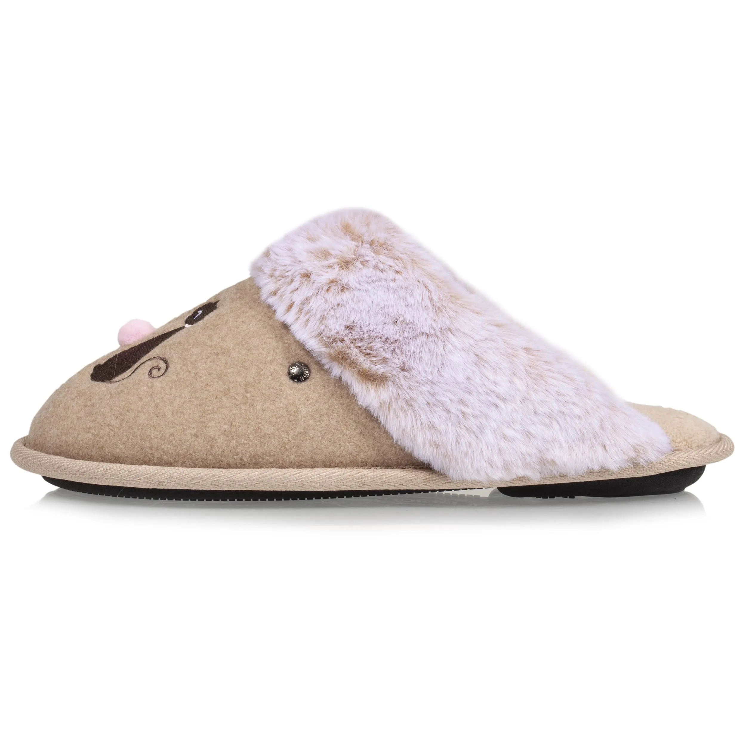 Chaussons mules Femme Beige