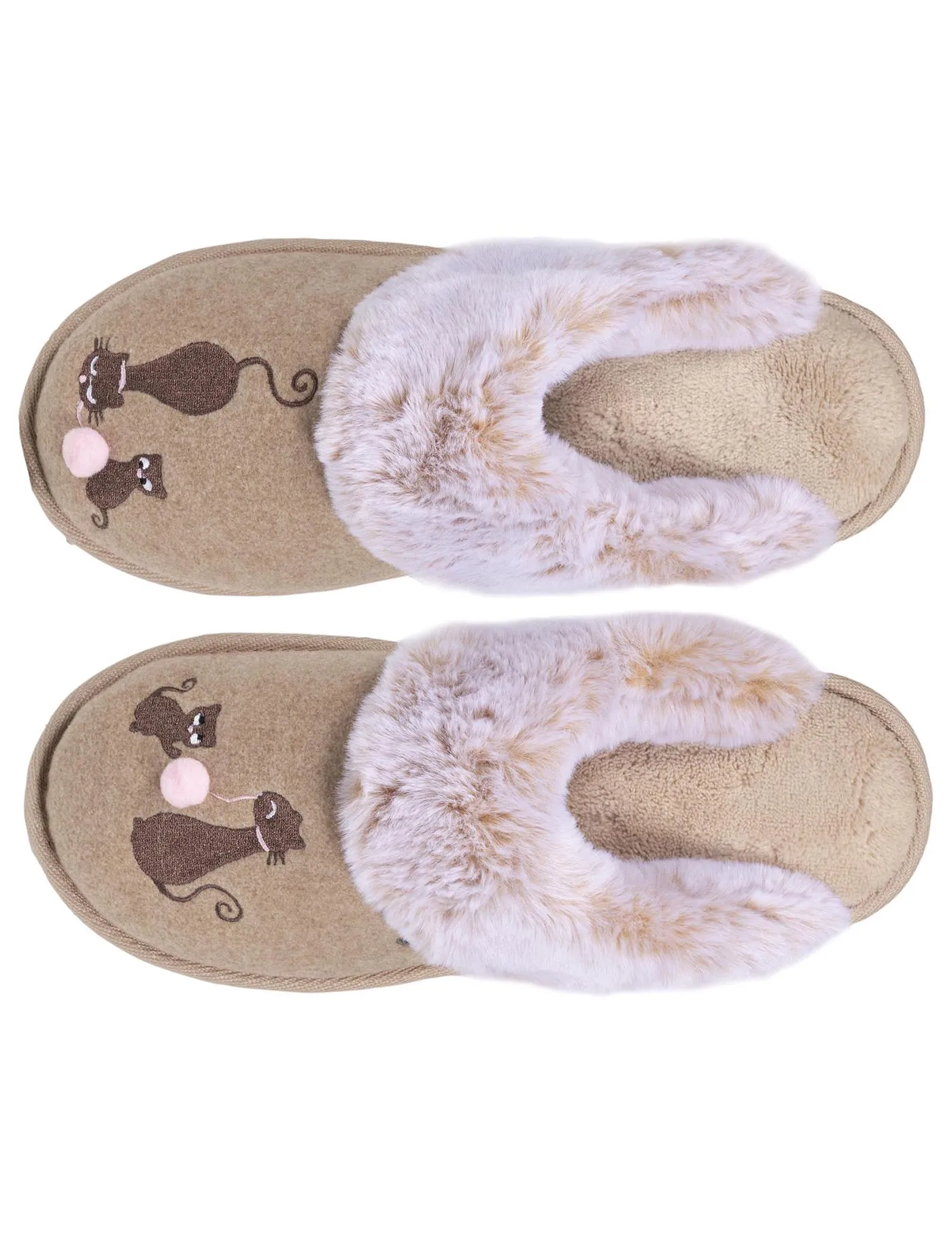 Chaussons mules Femme Beige