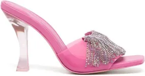 Cult Gaia 120mm crystal-embellished open-toe mules Pink