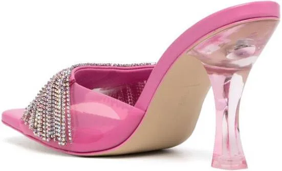 Cult Gaia 120mm crystal-embellished open-toe mules Pink