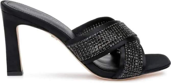 Dee Ocleppo Ireland criss-cross leather mules Black