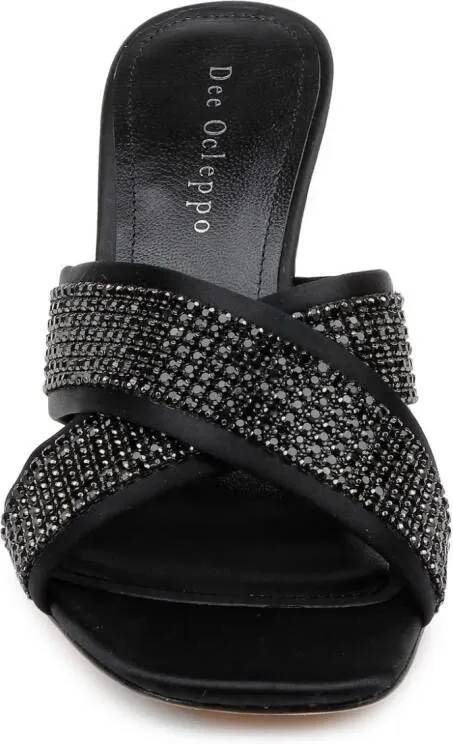 Dee Ocleppo Ireland criss-cross leather mules Black