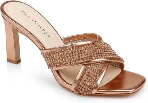 Dee Ocleppo Ireland criss-cross leather mules Gold