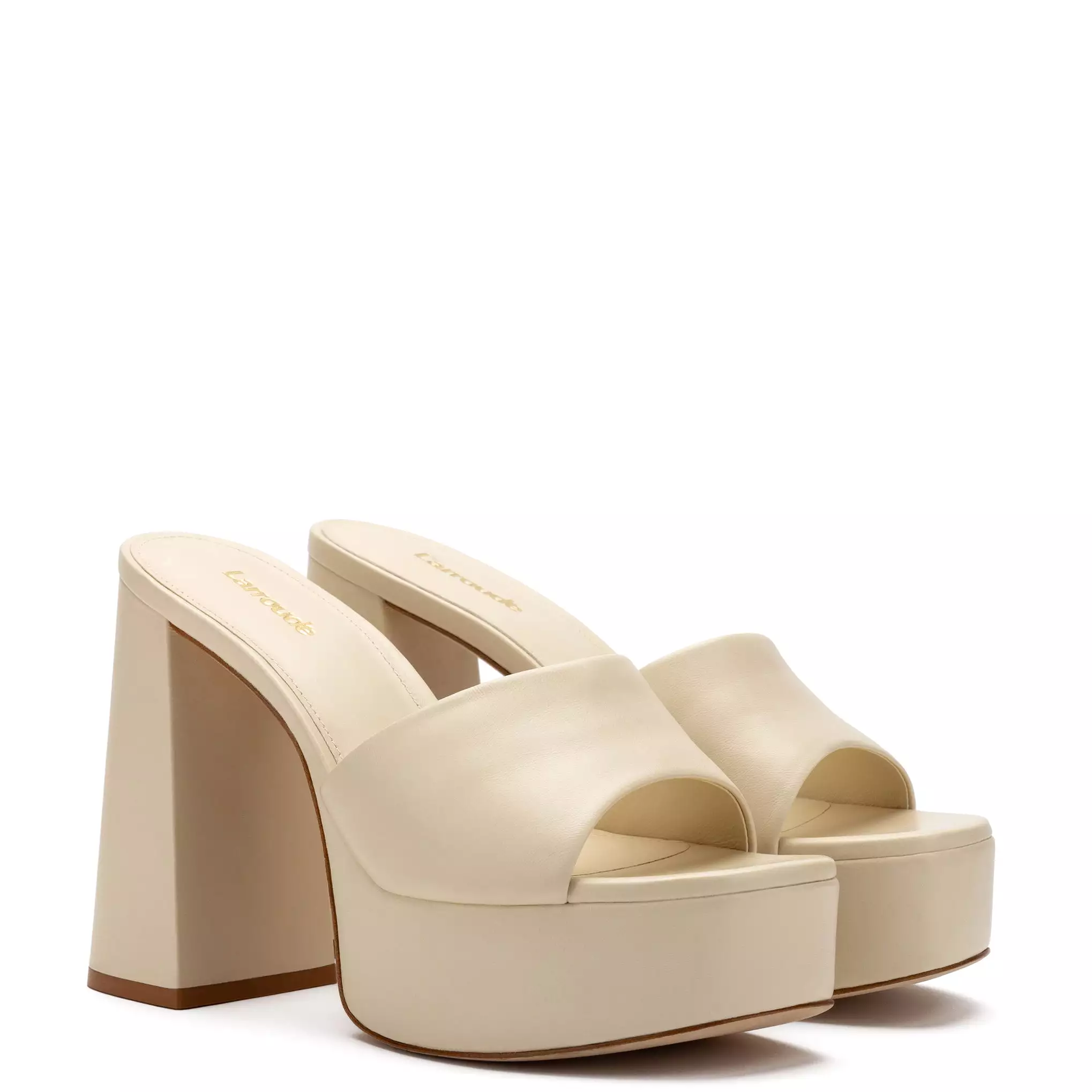 Dolly Mule In Ivory Leather