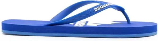 DSQUARED2 logo-raised flip-flops Blue