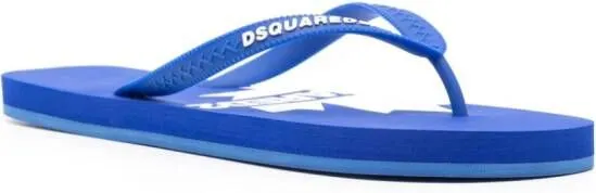 DSQUARED2 logo-raised flip-flops Blue