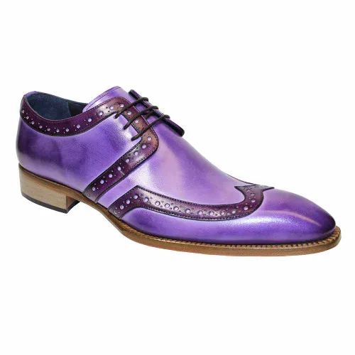 Duca Savona Lavender Calfskin leather wing-tipped Oxfords for Men