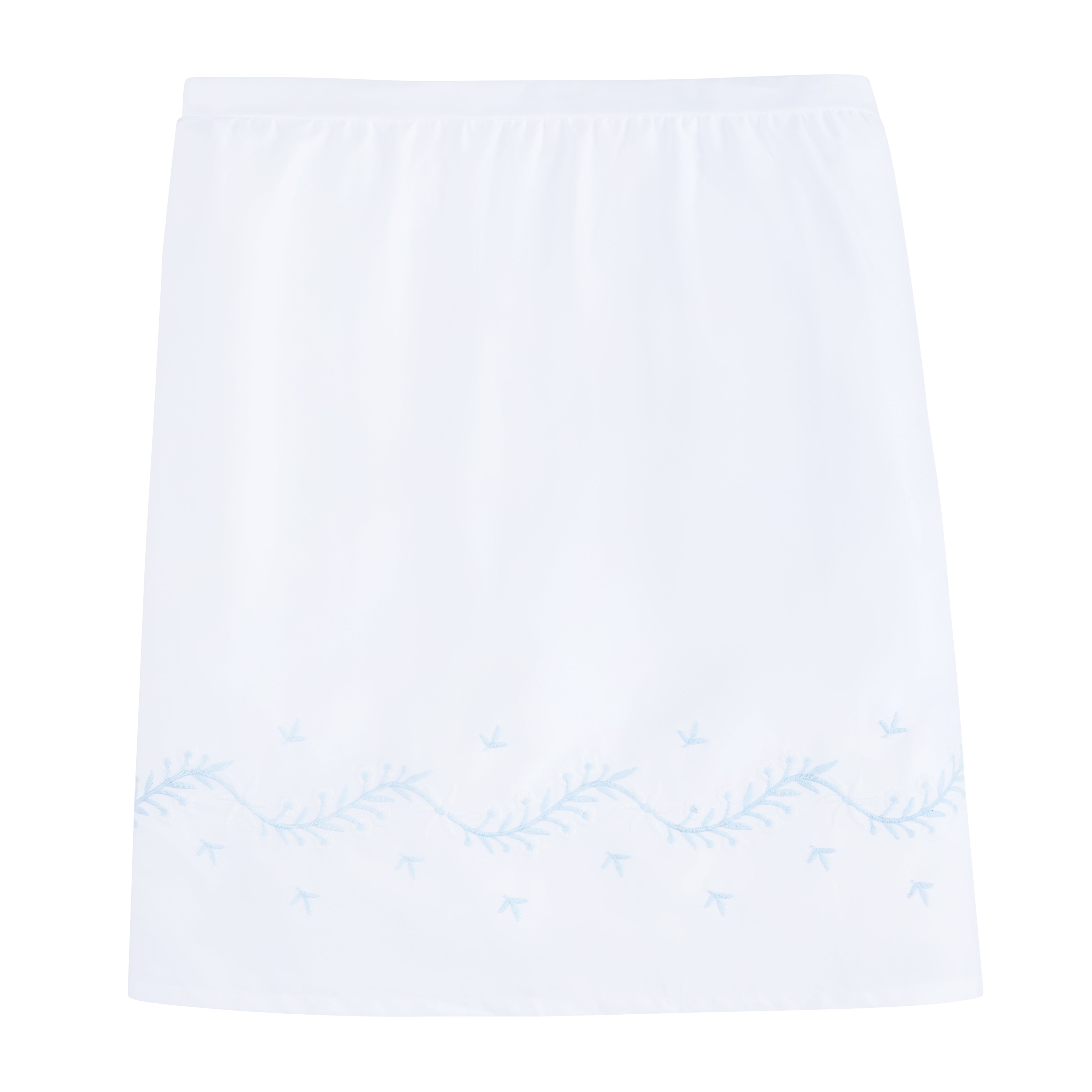 Embroidered Crib Skirt - Sky