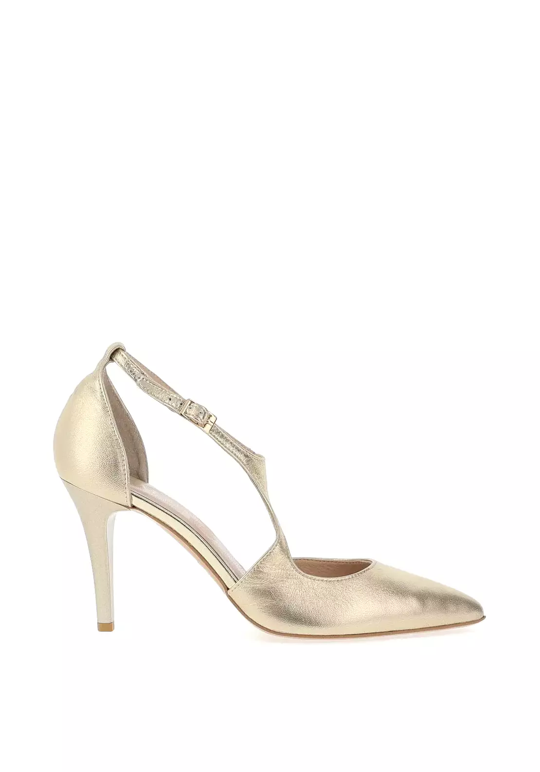 EMIS Leather  Wrap Heels Gold