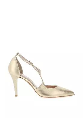 EMIS Leather  Wrap Heels Gold